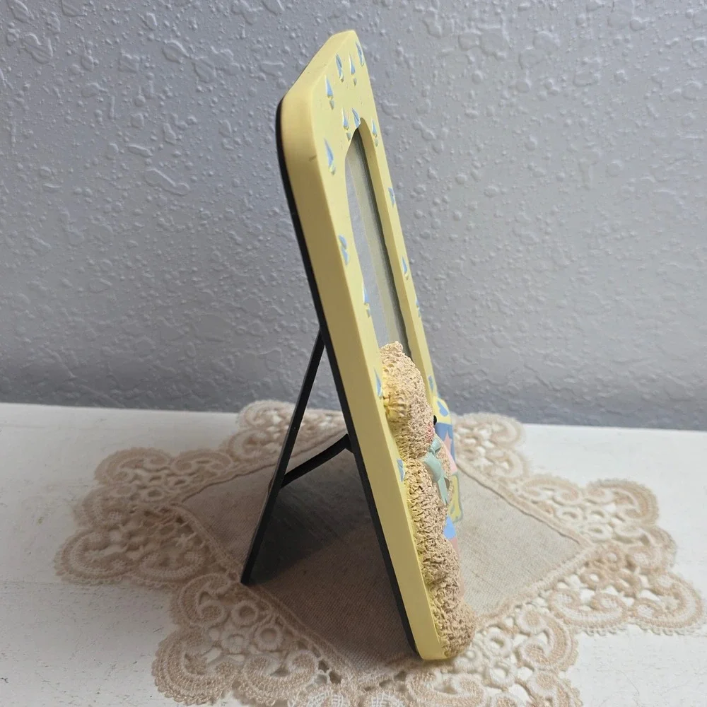Fetco Teddy Bear Resin Baby Picture Frame 4x6 Yellow Nautical Sailboat 3D 506346